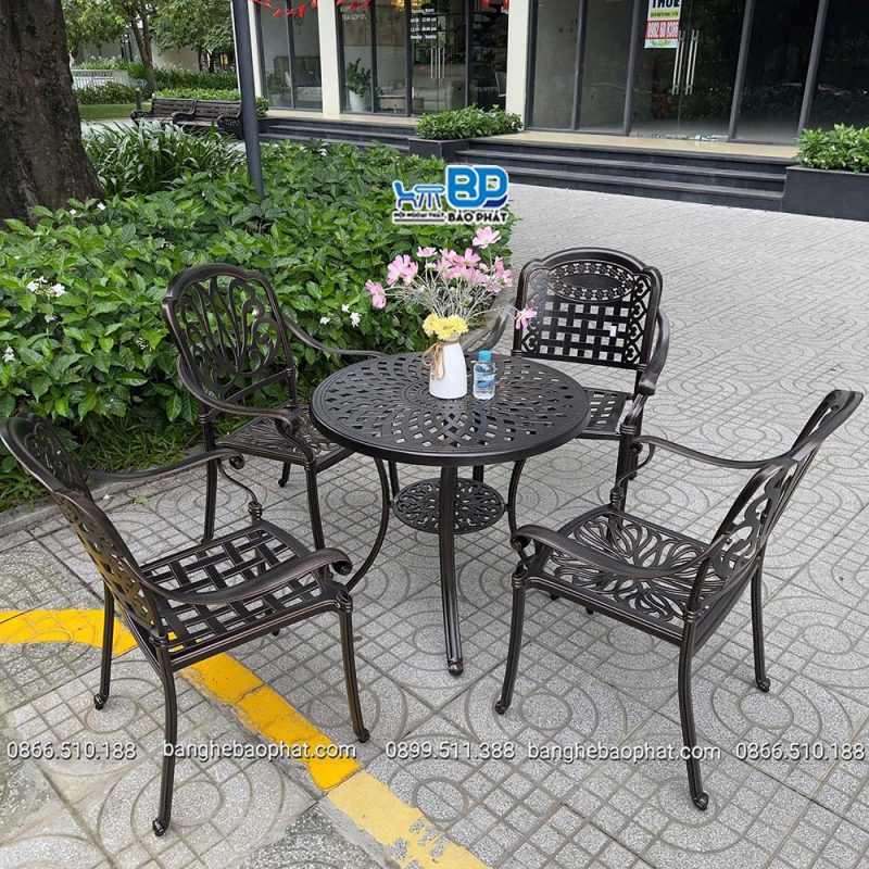 Bộ Bàn Ghế Nhôm Đúc Sân Vườn Hoàng Gia HGP-BG01